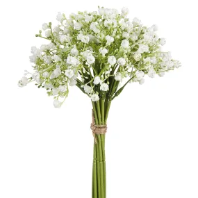 11" Gypsophila Baby's Breath Artificial Flower Stem Bundle -White (pack of 12)