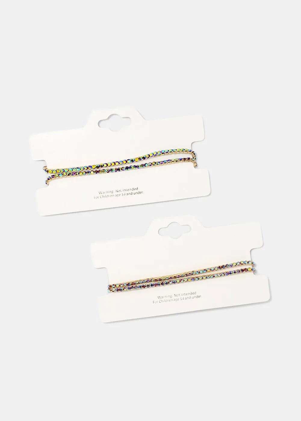 2-Piece Rhinestone Stretch Bracelets