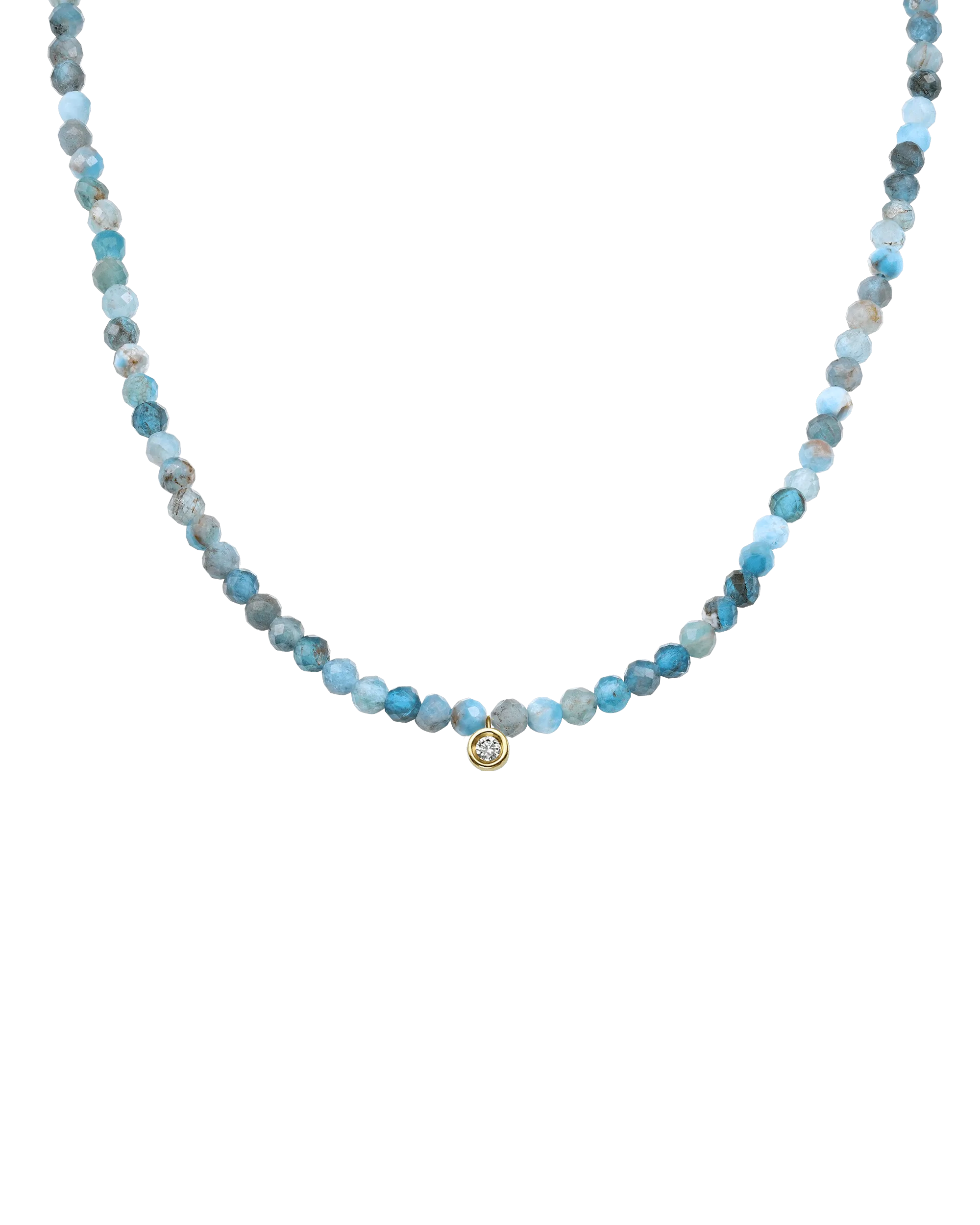 Apatite Gemstone & Diamond Necklace - 14K Yellow Gold
