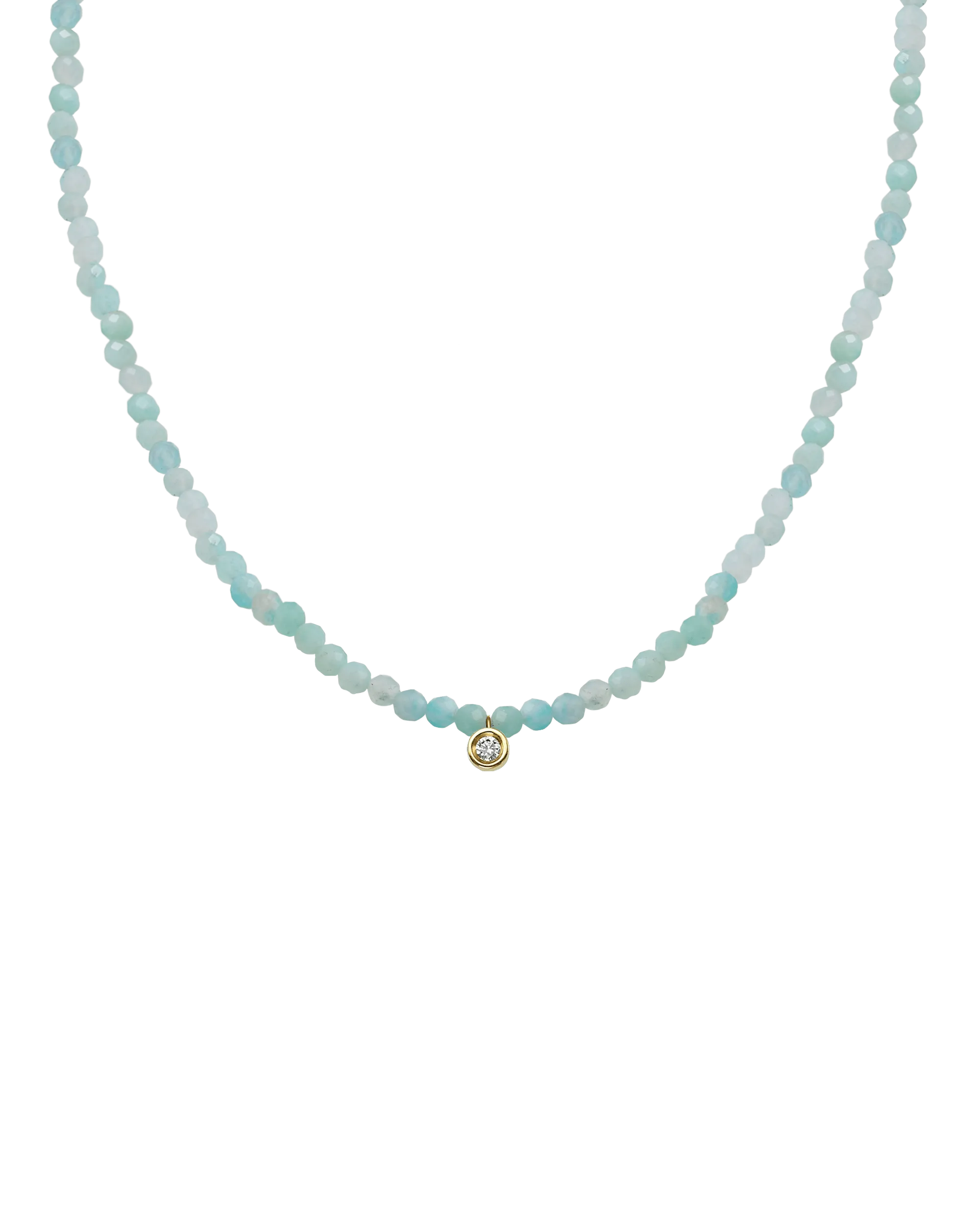 Apatite Gemstone & Diamond Necklace - 14K Yellow Gold