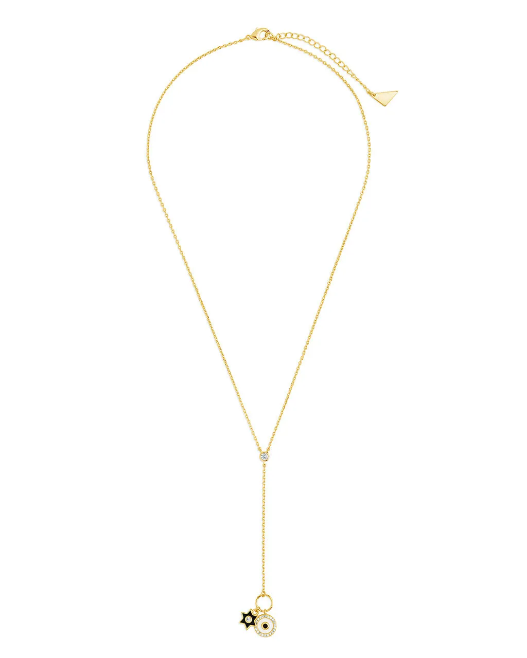 Elektra CZ & Enamel Celestial Y Drop Necklace