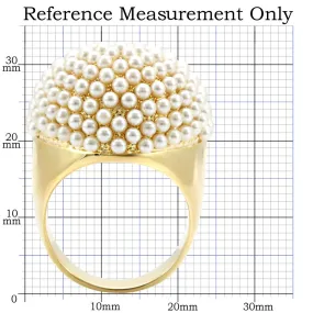 Gold Brass Ring with Synthetic in Citrine Yellow for Women Style 1W058