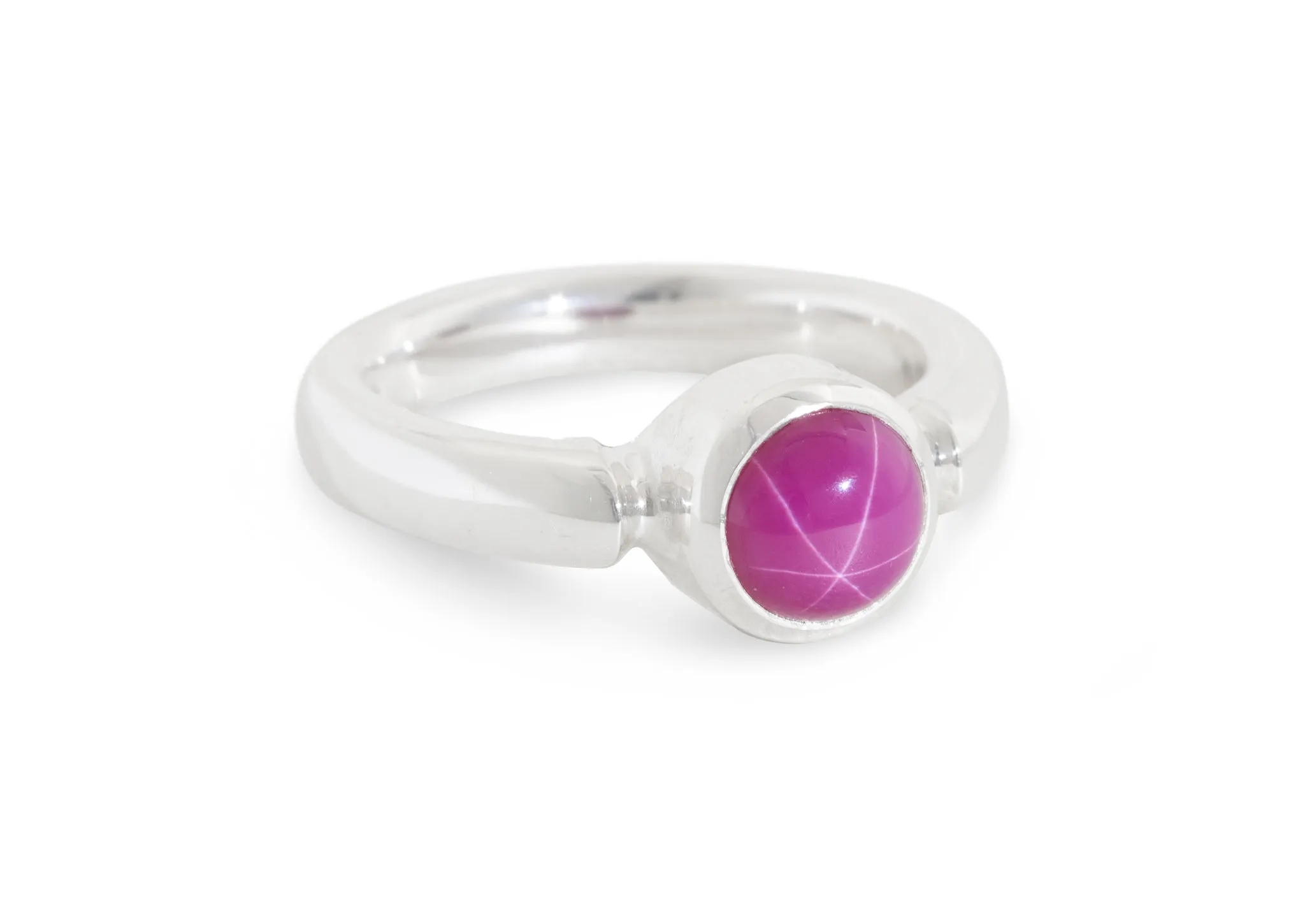 JW120 Star Ruby Ring, Sterling Silver