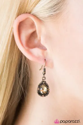Paparazzi Earring ~ I Dont Cry, I Sparkle - Brass