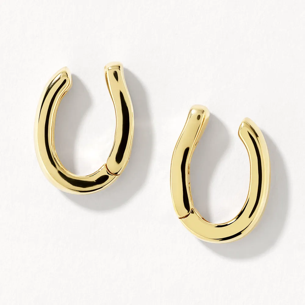 Plain Bar Hinge Ear Cuff Set in Gold