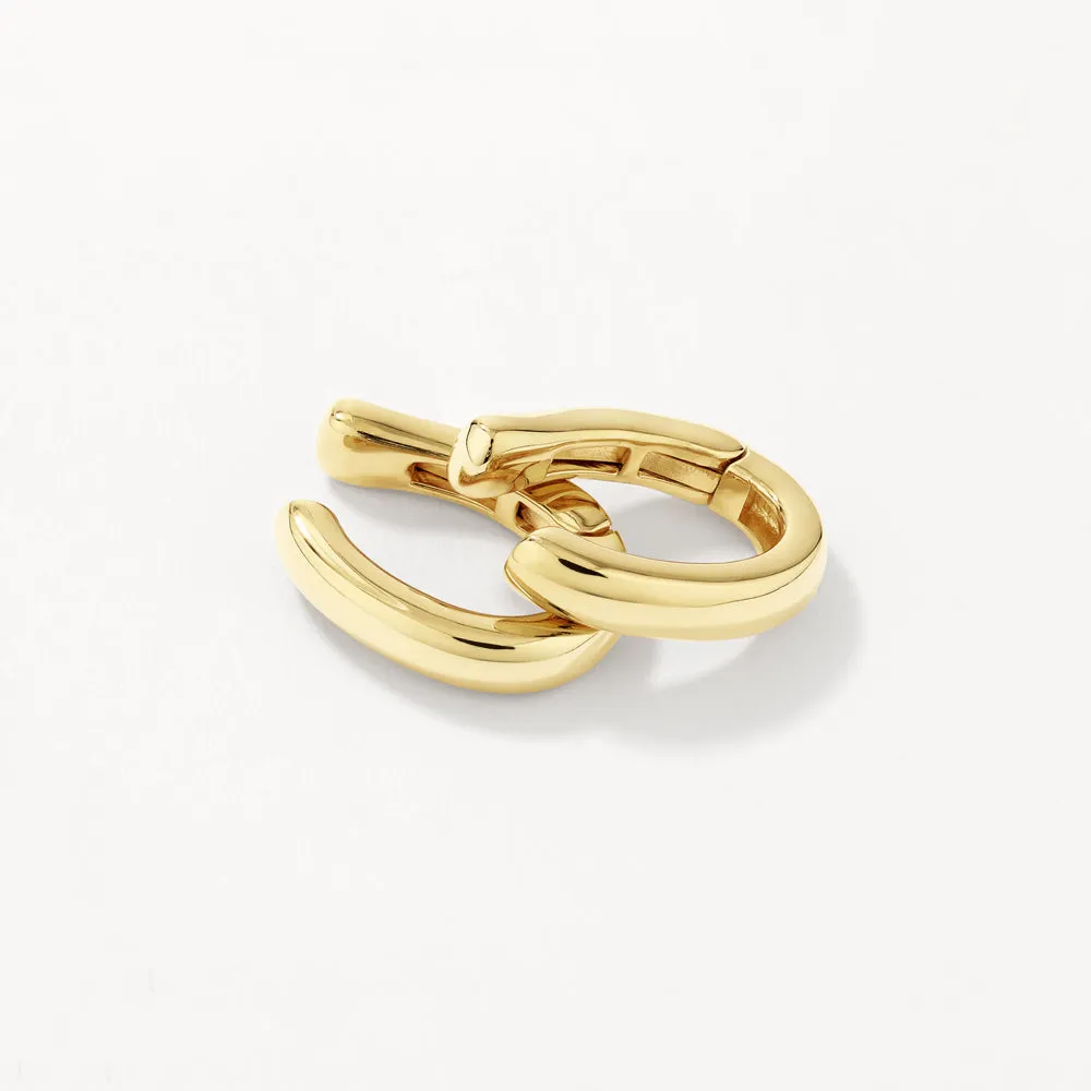 Plain Bar Hinge Ear Cuff Set in Gold