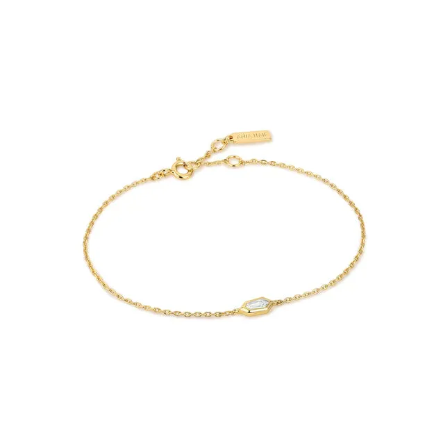 Silver Sparkle Emblem Chain Bracelet